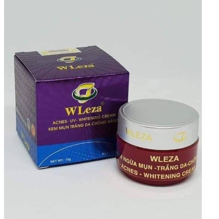 [ Chính Hãng] Kem Wleza Tím Ngừa Mụn Trắng Da Và Chống Nắng 15g