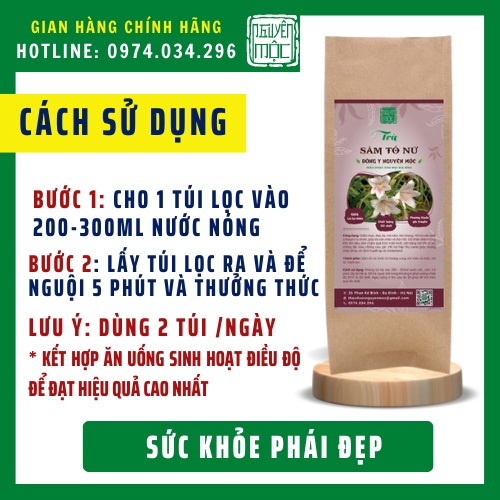 Trà sâm tố nữ cân bằng nội tiết tố đẹp da giảm khô âm đạo giảm mụn làm chậm quá trình mãn kinh