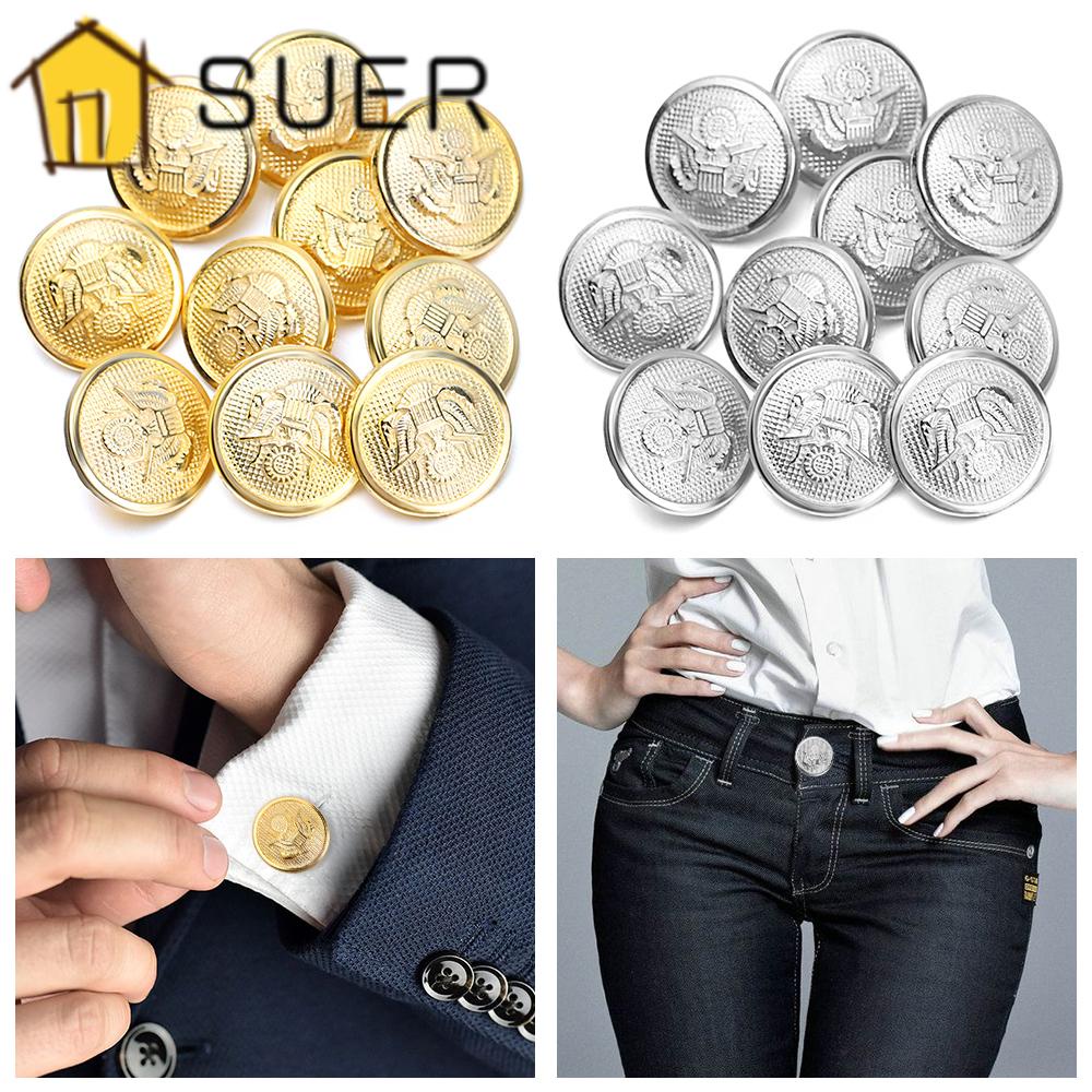 Set 10 Huy Hiệu Kim Loại Hình Chim Đại Bàng Dùng Để Trang Trí Áo Khoác Blazer