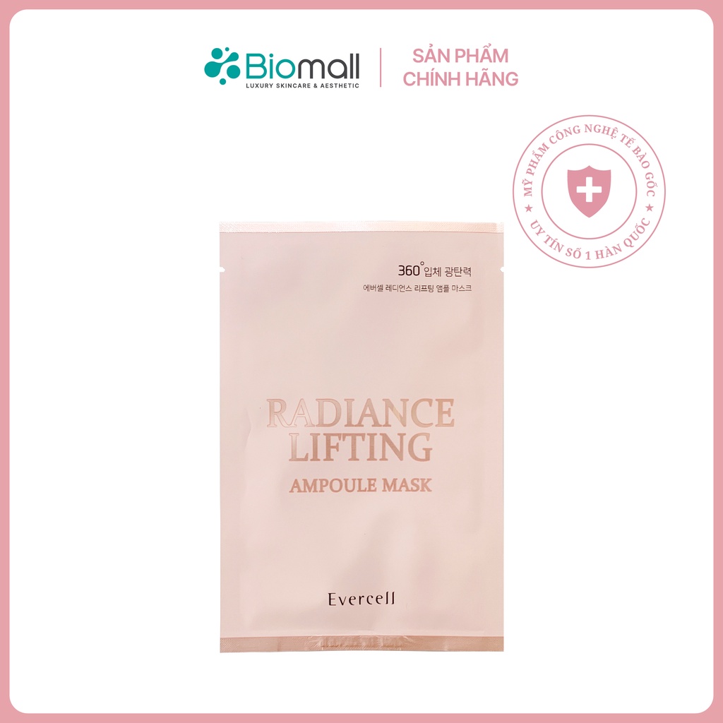 Mặt nạ Tế bào gốc Tăng đàn hồi, săn chắc da Evercell Radiance Lifting Ampoule Mask 25ml * 1 miếng