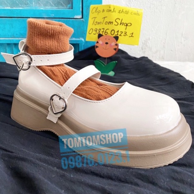 Giày búp bê oxford ulzzang cosplay 2 quai - CÓ CLIP - ảnh thật