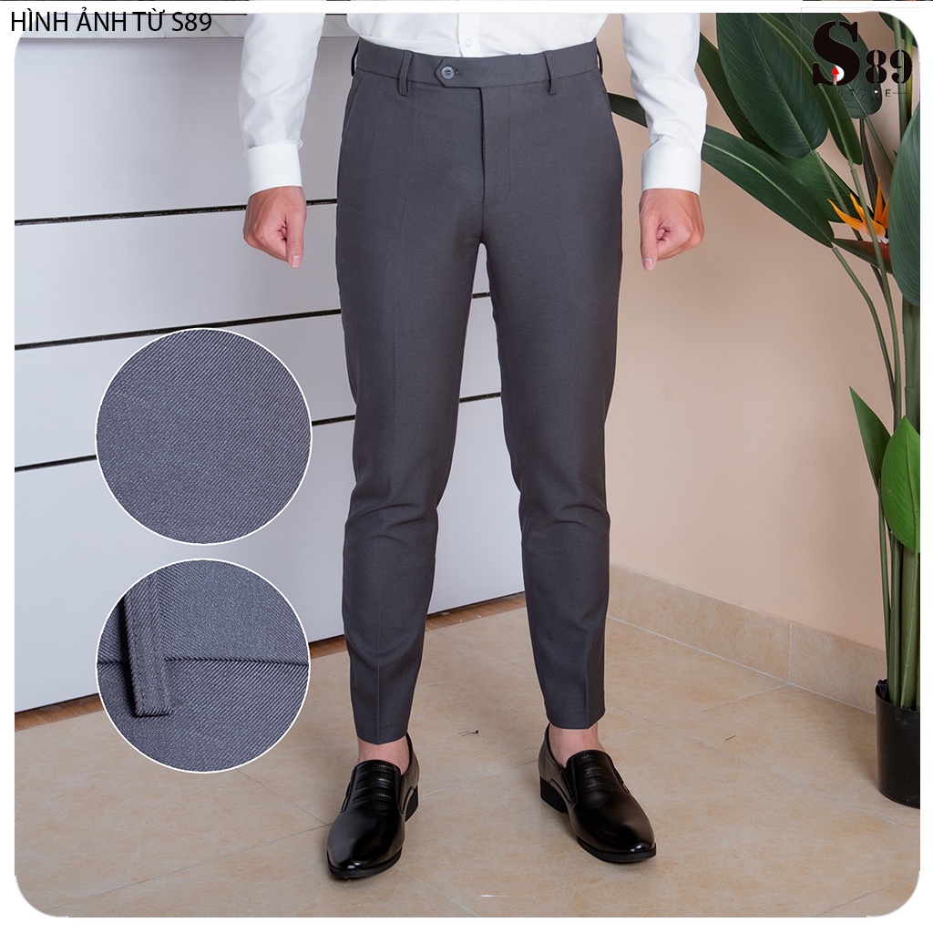 Quần âu nam, quần tây nam T-max chất vải chéo 81 dày dặn co giãn nhẹ , đường may chuẩn - Thời trang S89