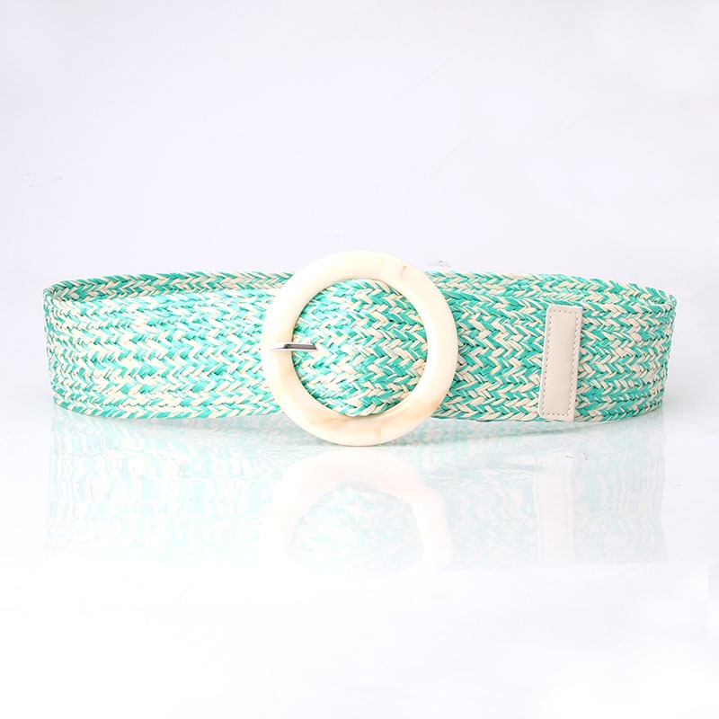Thắt Lưng Bện Dây Bản Rộng Bằng Nhựa Resin Nhiều Màu Sắc Trang Trí Đầm Cho Nữ