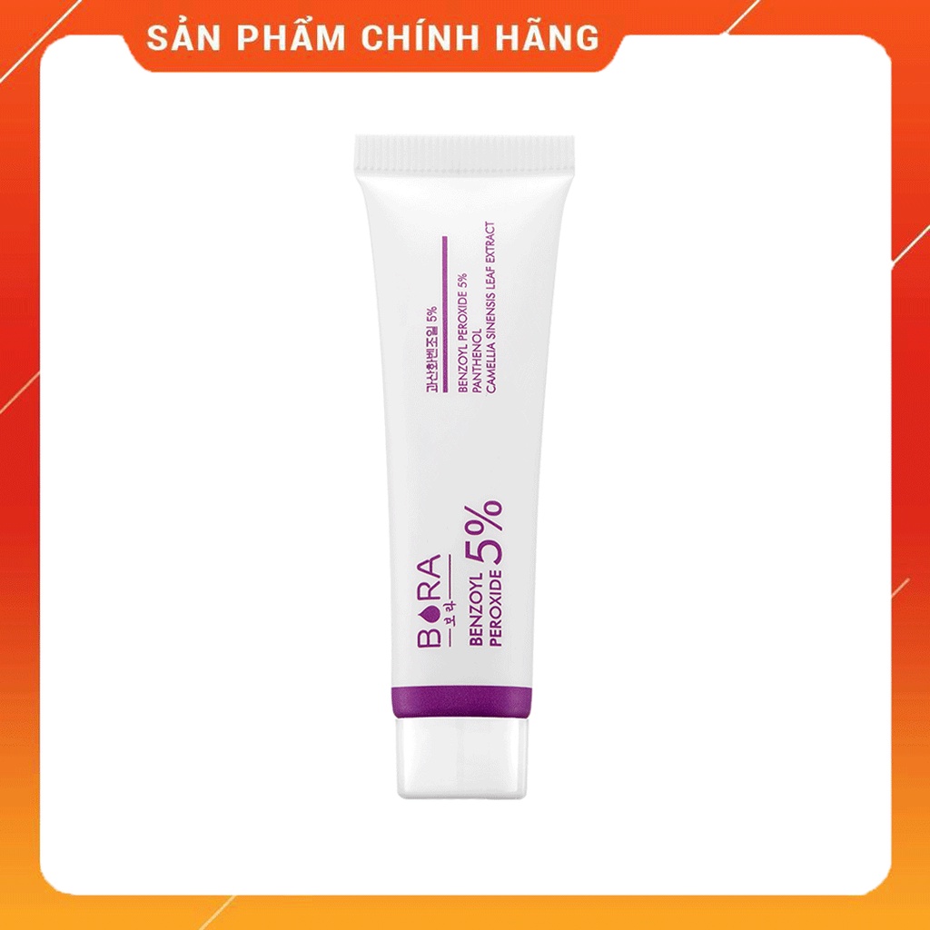 Gel chấm mụn Bora Benzoyl Peroxide 5% hoạt động mạnh mẽ tuýp 15g