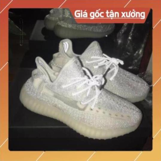 Giày Yz350 Sta.tic Trắng Cao Cấp, Giày thể thao sneaker nam nữ yz350 V2 full trắng phản quang