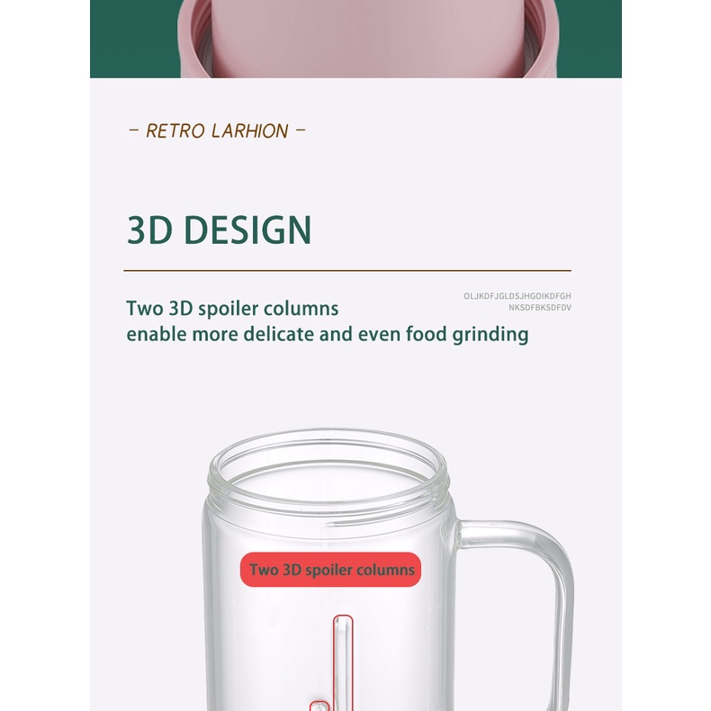 Máy Xay Sinh Tố Mini 8 Lưỡi Dao Bằng Nhựa Dày Dặn Đa Năng Kèm Sạc USB Tiện Dụng