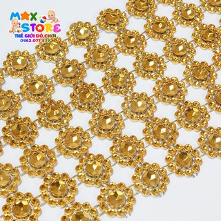 Lẻ 1m 1 hàng dây đá hoa thị, đá hoa mai cuộn kim sa trang trí oản tài lộc, oản thờ, làm đồ handmade