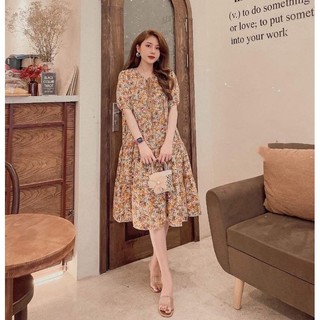 Đầm hoa xoè dáng babydoll