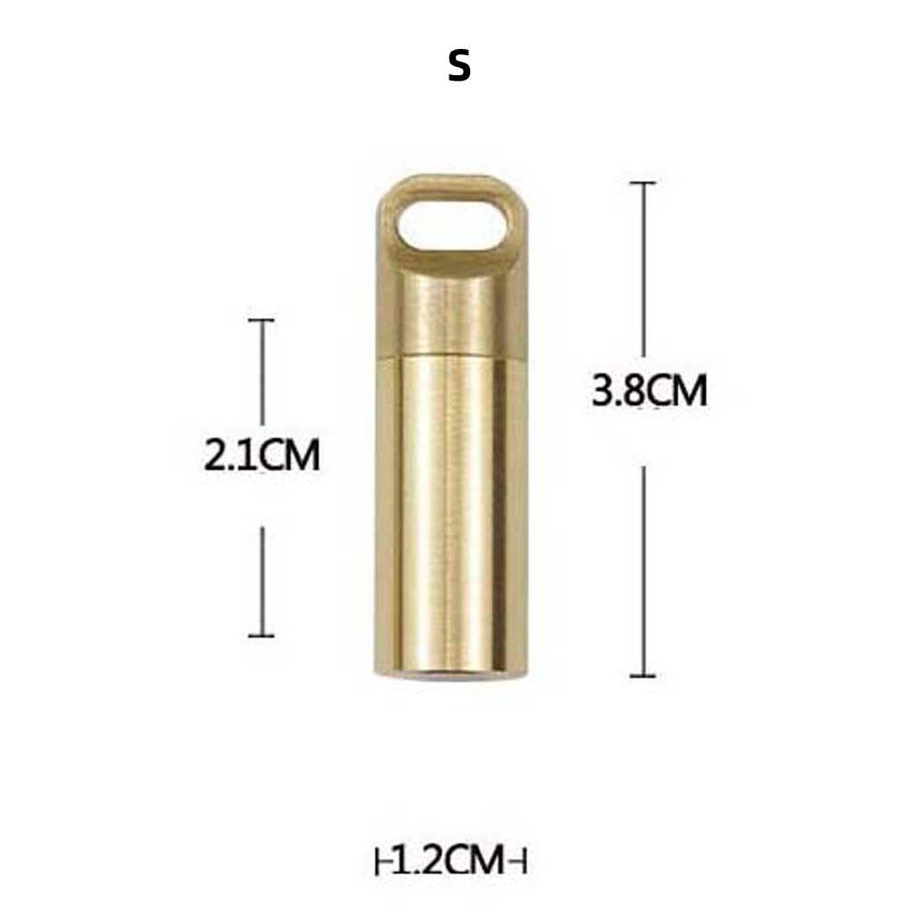 Hộp Đựng Thuốc Mini Bằng Đồng Thau Chống Thấm Nước Có Khóa Treo Tiện Dụng