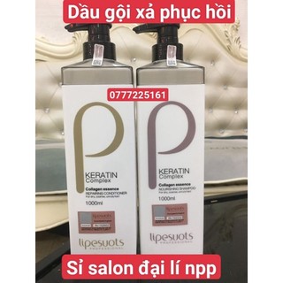 Dầu Gội Xả Karatin Lipesuots Phục hồi tóc mọc tóc chống gàu hương thơm mềm mượt 1000ml