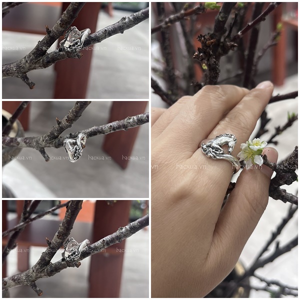 NHẪN CON NGỰA BẠC NGUYÊN CHẤT 99
