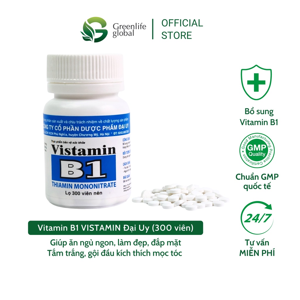 Vitamin B1 Đại Uyăn ngủ ngon, làm đẹp, đắp mặt, tắm trắng