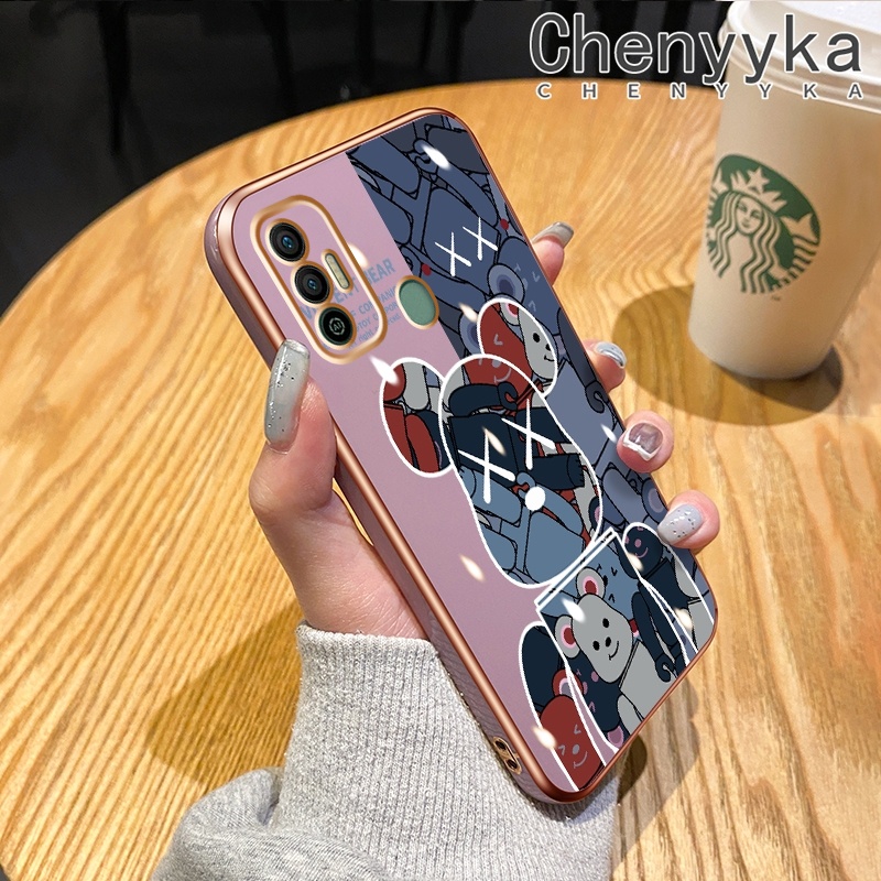 Ốp Điện Thoại Silicon Chống Sốc Bảo Vệ Camera In Hình Gấu Cho Tecno Spark 7 Pro Spark 7T