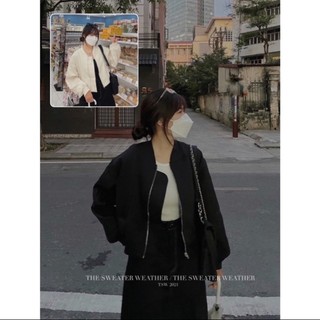 Áo bomber croptop có 2 túi trước tay bo dễ phối đồ 2 màu freesize Pumi