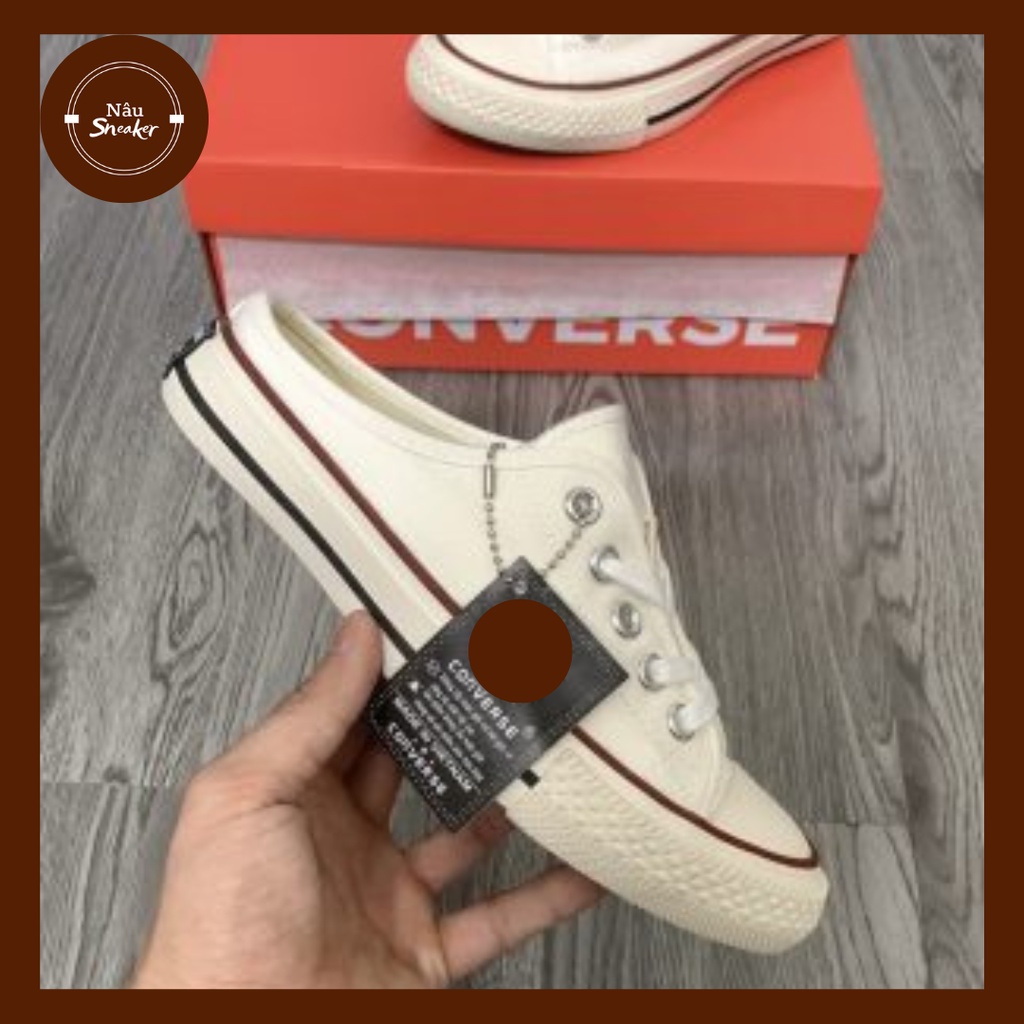 Giày sục converse đạp gót màu trắng kem- Sục converse mule trắng -Giày Classic Siêu Hot, Phong cách soft boy- HConverse