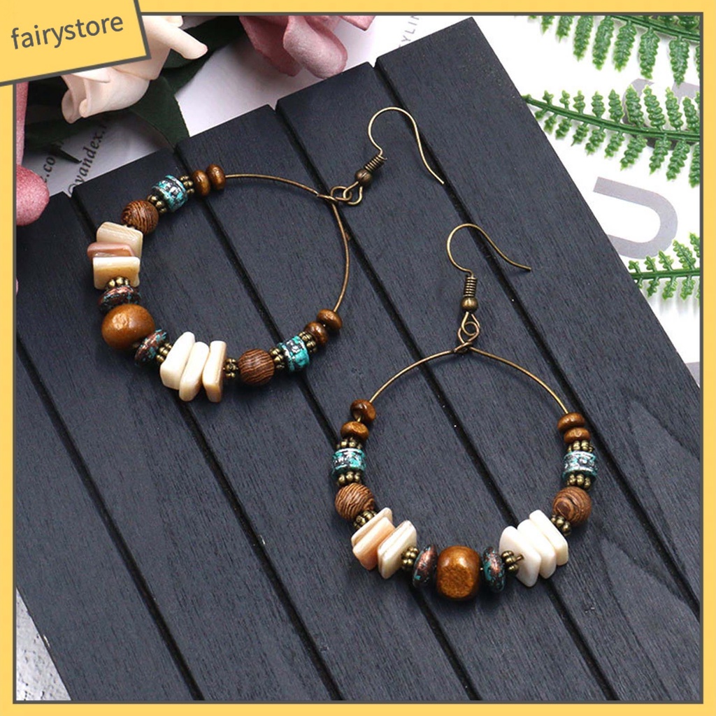 1 Đôi Bông Tai Hình Vỏ Sò Phong Cách Boho Thời Trang