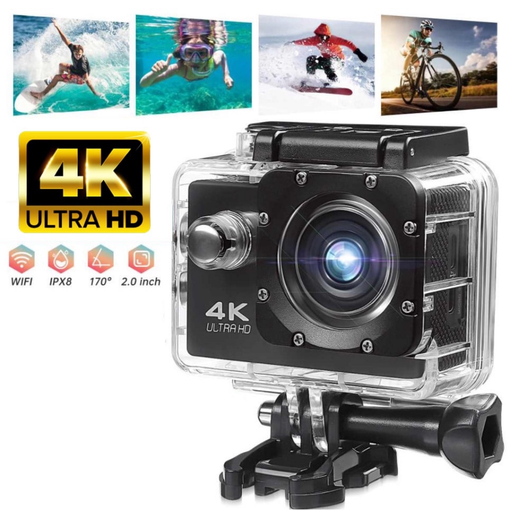 Camera hành trình chống nước 4K SPORT Ultra HD DV,Nhỏ Gọn Lấy Nét Tự Động Chụp Hình Quay Video Chất Lượng kèm Thẻ 16GB