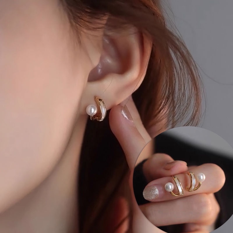 1 Đôi Bông Tai Ngọc Trai Thời Trang Nhỏ Gọn Dành Cho Nữ