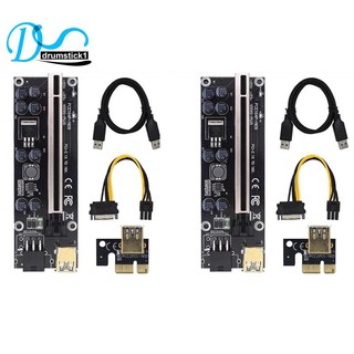 Bộ 2 card mở rộng pci-e pci express x16 gpu 6in 1x 16x cổng usb 3.0 009s plus