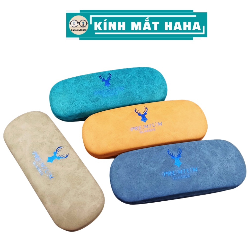 Hộp đựng kính cận kính mắt thời trang HAHA bằng da chống va đập kích thước dài 16cmx rộng 6.5cm x cao 4cm cao cấp mã H01