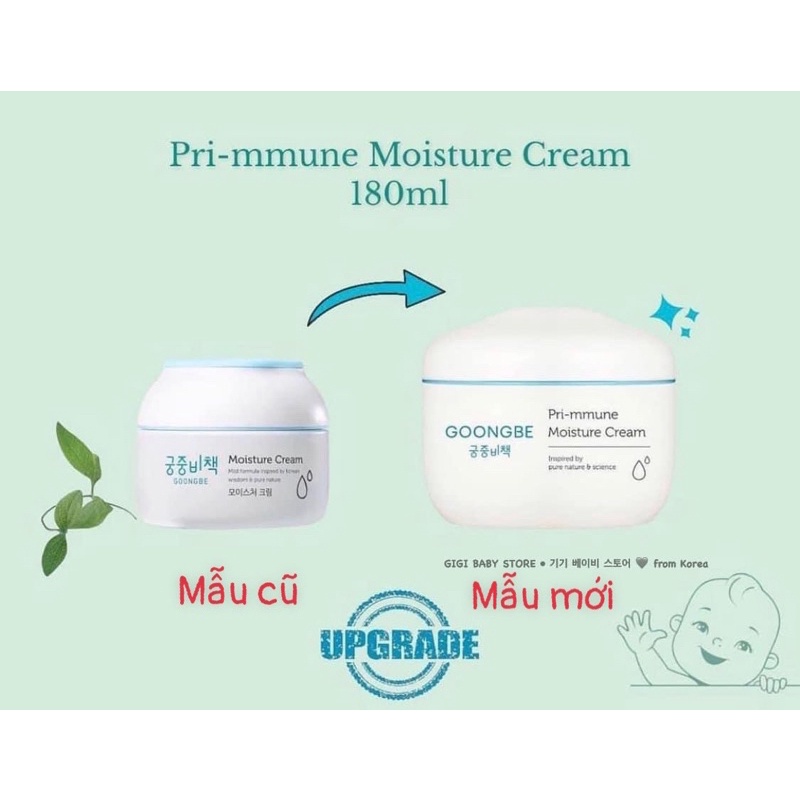 Kem dưỡng ẩm cho trẻ sơ sinh và mẹ GOONGBE Pri-mmune Moisture Cream