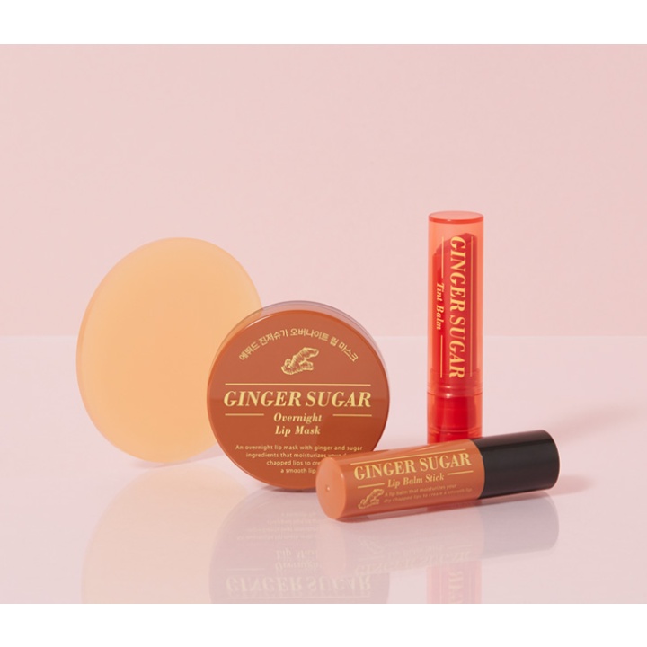 Set mỹ phẩm chăm sóc môi ETUDE Ginger Sugar chiết xuất gừng đường ngày và đêm