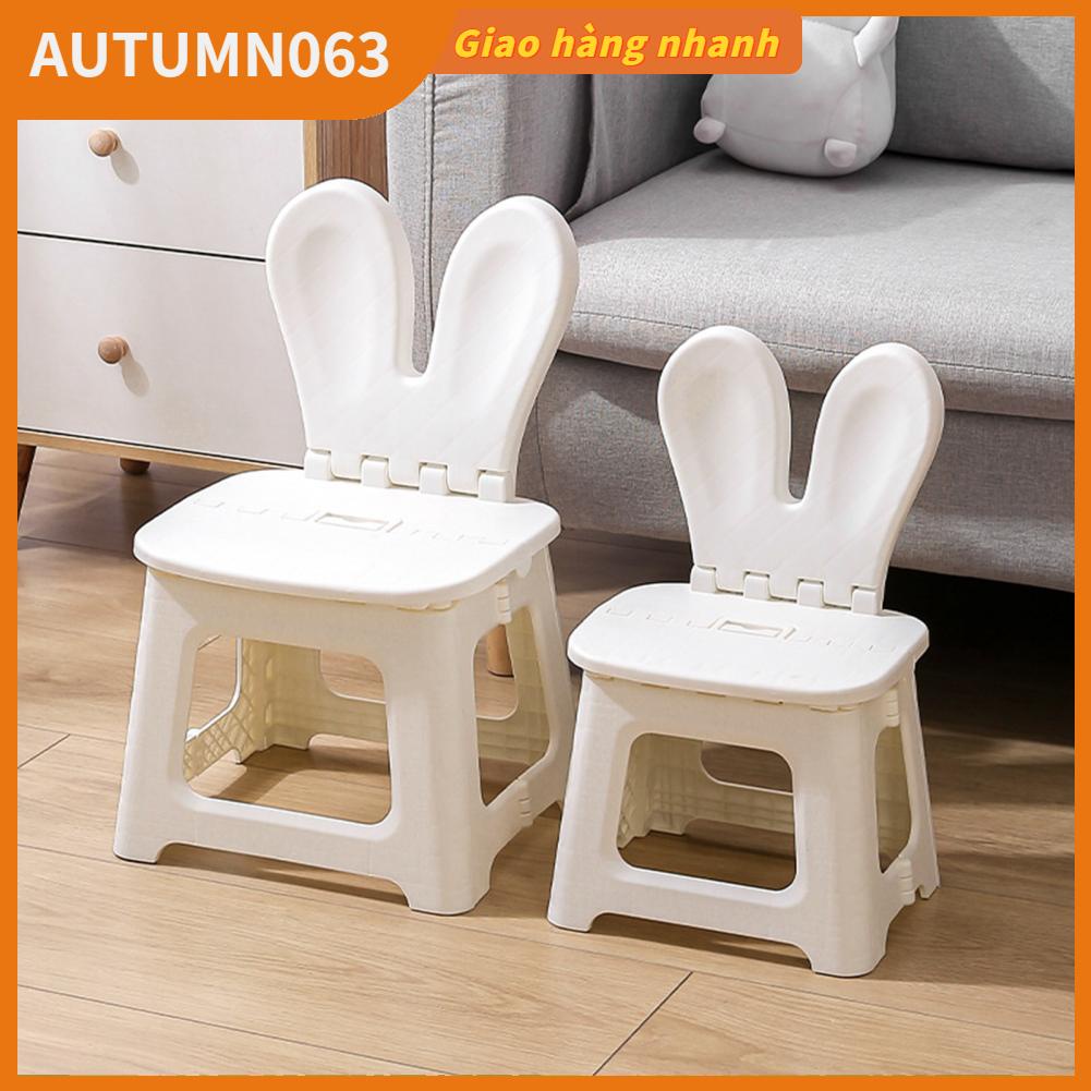 Ghế Gấp Nhẹ Di Động Hoạt Hình Bước Màu Trắng Có Tay Cầm Cho Trẻ Em Autumn063