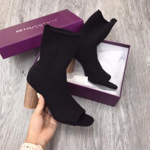 sale Giày boot vải đế gỗ tròn fullbox SALE 20% ' ) ྇ ! ' L . . !! ./ 😒