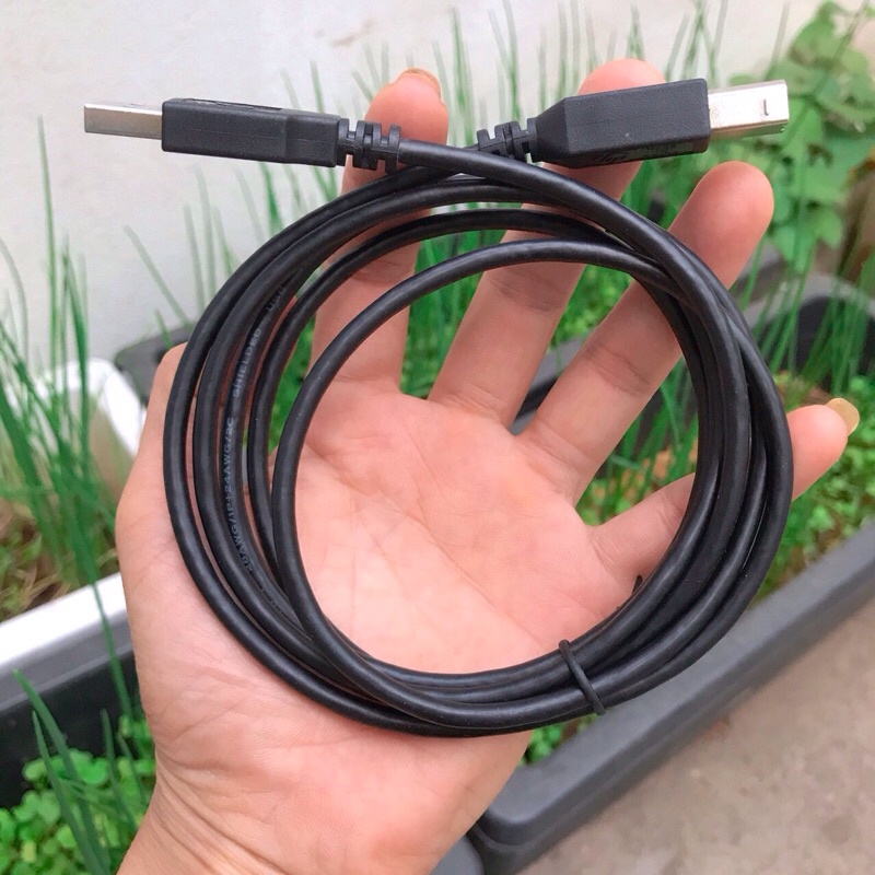 [THANH LÝ] Dây máy in zin đi theo máy in HP dài 1.5m màu đen, dây bọc bạc chống nhiễu giúp kết nối tín hiệu liền mạch.