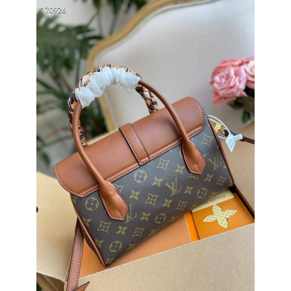Túi Xách Lv Màu Nâu Size 23 Cm Phong Cách Retro Hàng Cao Cấp Dành Cho Nữ Full Bocx Nguyên Siu tặng kèm nơ MTA589