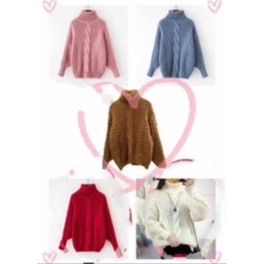 Áo len nữ họa tiết chữ dáng dài phom rộng oversize thu đông ulzzang Hàn Quốc