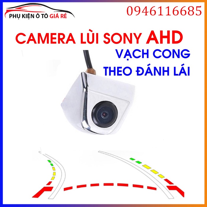 Camera lùi AHD SONY vạch cong đánh lái theo xe