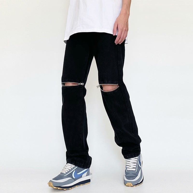 Quần baggy jeans thời trang INICHI Q1101 khóa gối