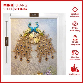 Đồng Hồ Treo Tường Hình Chim Công Đôi
