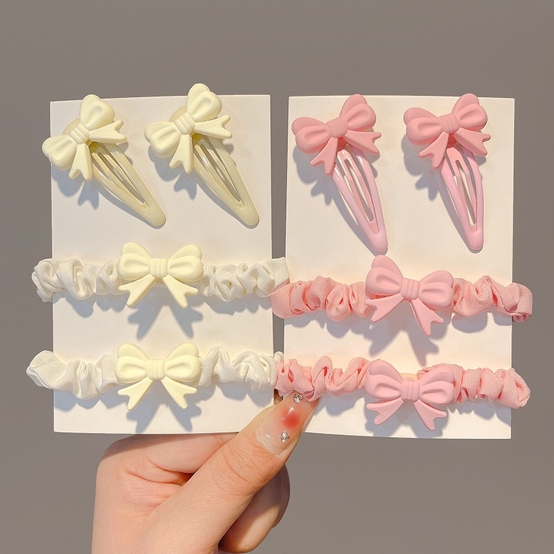 Kẹp Tóc Hình Nơ Màu Kem Ngọt Ngào Dễ Thương Phong Cách Hàn Quốc Cho Nữ