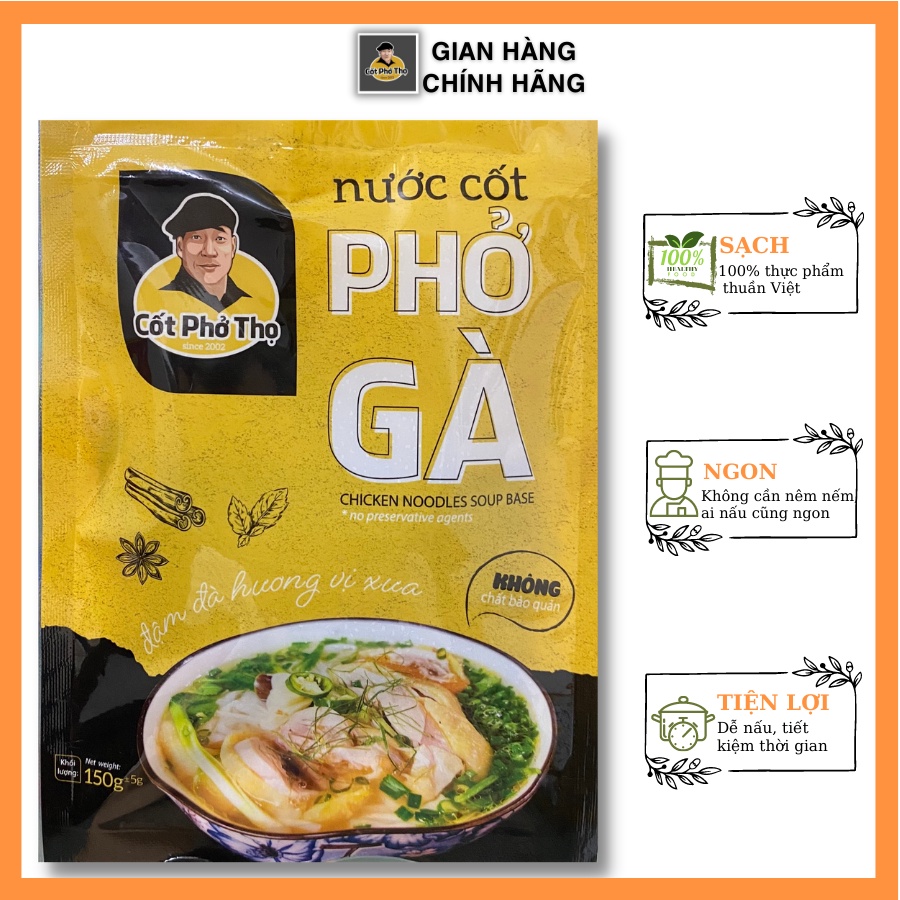 Gói nước cốt phở gà cô đặc gia vị nấu phở cốt phở thọ 150g không chất bảo quản không cần nêm nếm