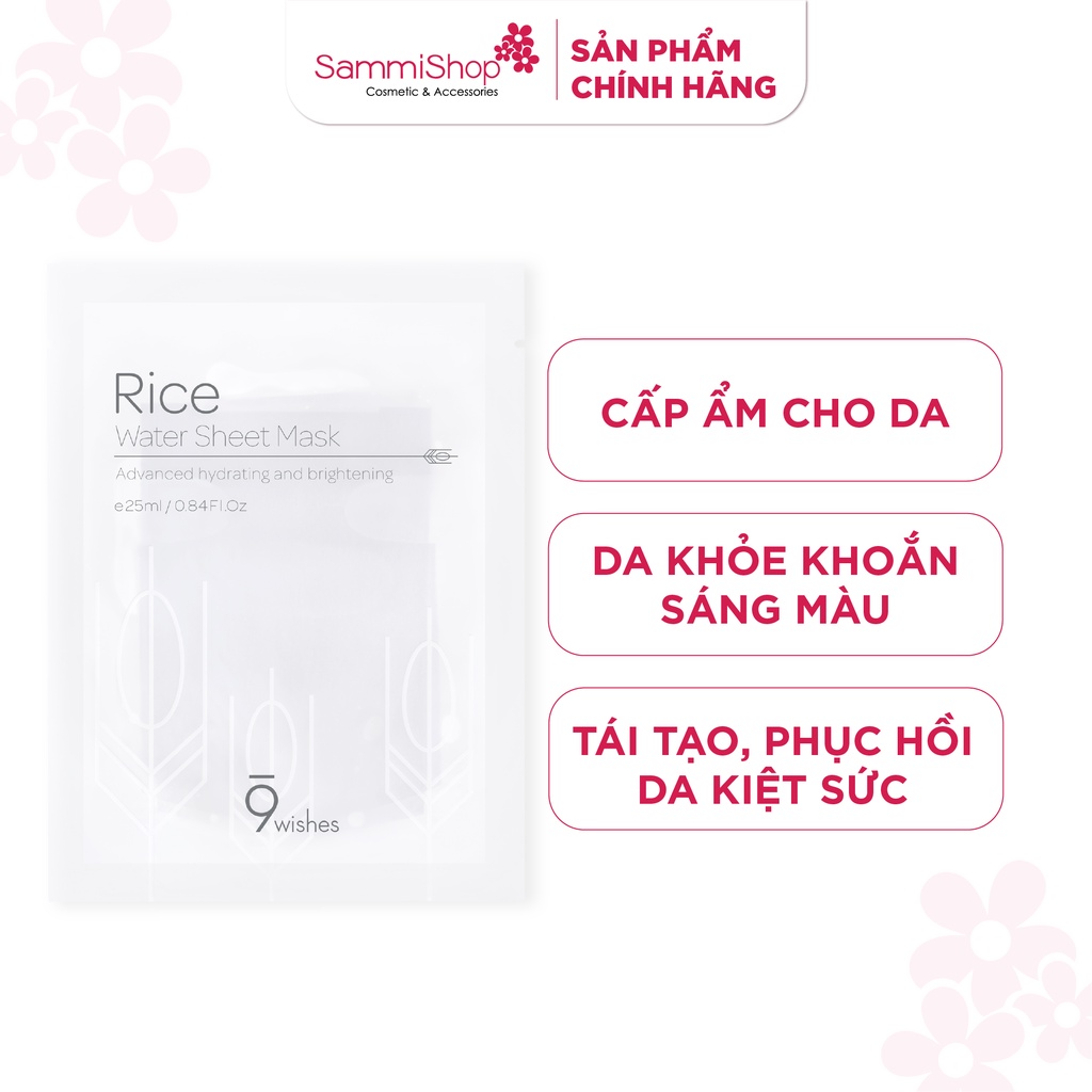 Mặt nạ 9 Wishes Rice Water Sheet Mask 25ml