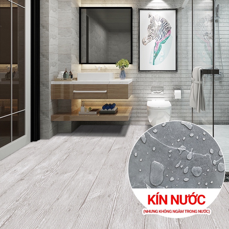 Bộ 10 Miếng Dán Sàn Nhà Bằng Nhựa PVC Chống Trượt 30x30cm