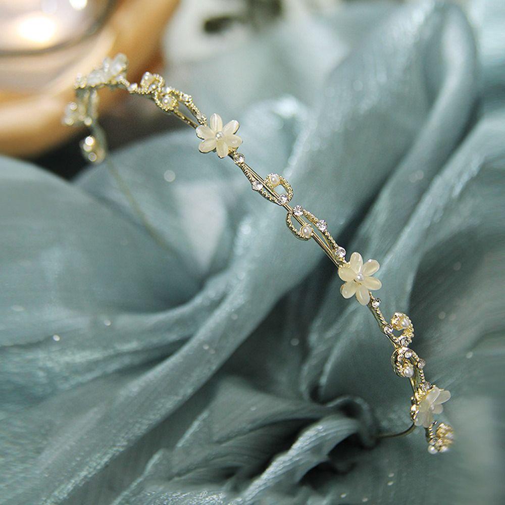 USNOW Cài Tóc Hình Vương Miện Đính Đá Opal Phong Cách Hàn Quốc Cho Nữ