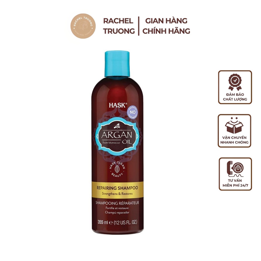 Dầu Gội Xả Hask Argan Oil Phục Hồi Tóc Làm Sạch Phục Hồi Tóc Hư Tổn Và Tóc Gãy Rụng 355ml