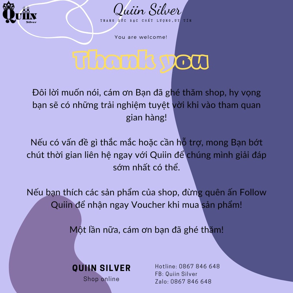 Dây chuyền/Vòng cổ bạc ta, bạc S925 Quiin - Mặt hình túi xách dành cho nữ 0188D