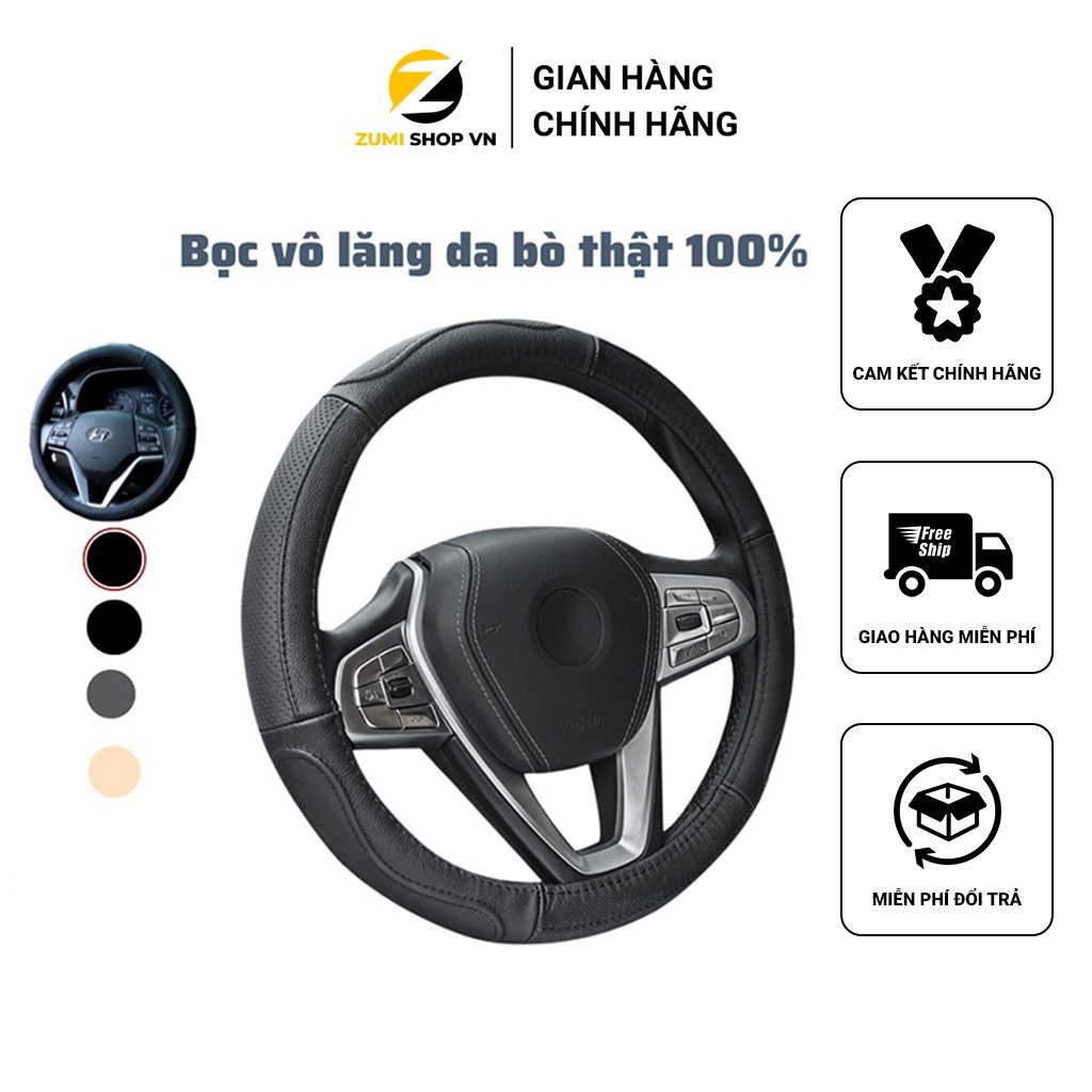 Bọc Vô Lăng Ô Tô Da Thật 100% Nguyên Tấm Cao Cấp