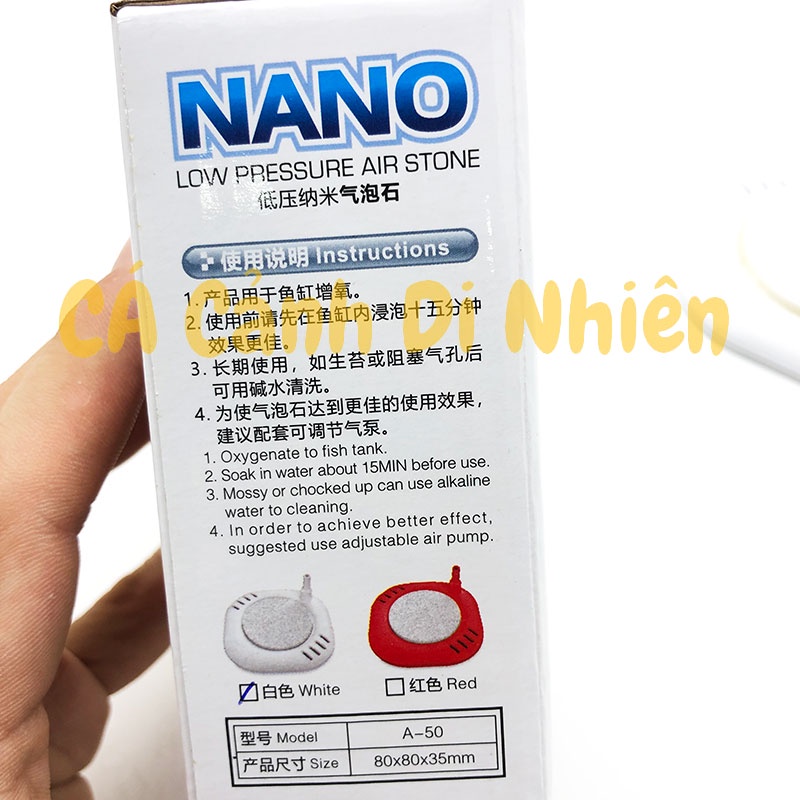 Sủi đĩa oxy siêu min size 5 cm JENECA A-50 cho hồ cá cảnh 50 - 80 cm A50