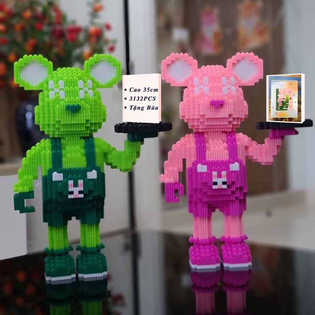 Mô Hình Gấu Bearbrick Đồ Chơi Ghép Hình Nhân Vật Hoạt Hình Quà Tặng Lắp Ghép Mô Hình Cho Bé