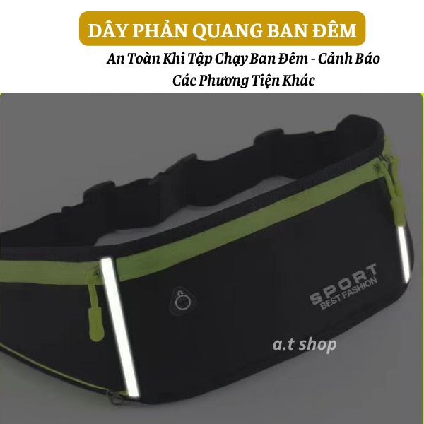 Túi Đeo Hông Chạy Bộ Nam Nữ Nhỏ Gọn Nhiều Ngăn Vải Chống Nước, Túi Đeo Bụng Đa Năng