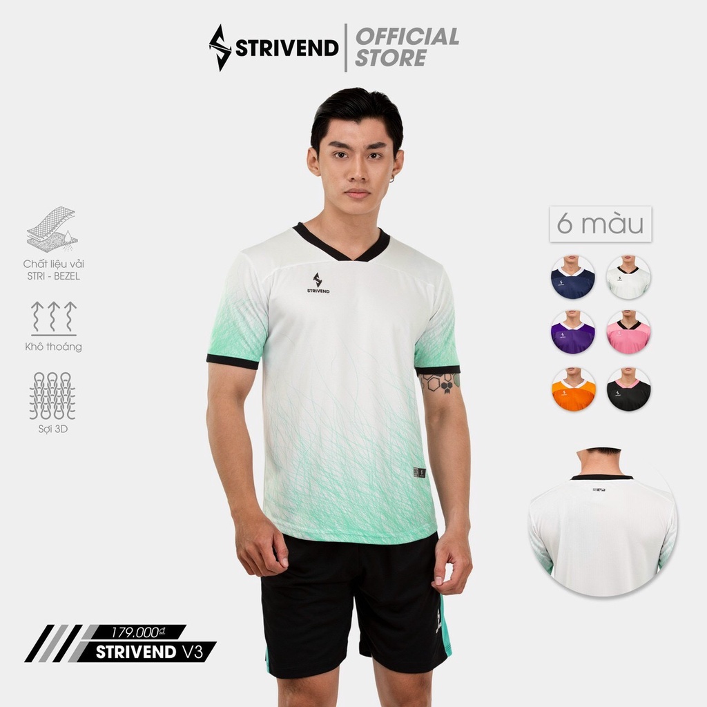 Bộ Quần Áo Đá Bóng Chính Hãng Strivend V3 - Chất Vải Mềm Mịn, Thoáng Mát