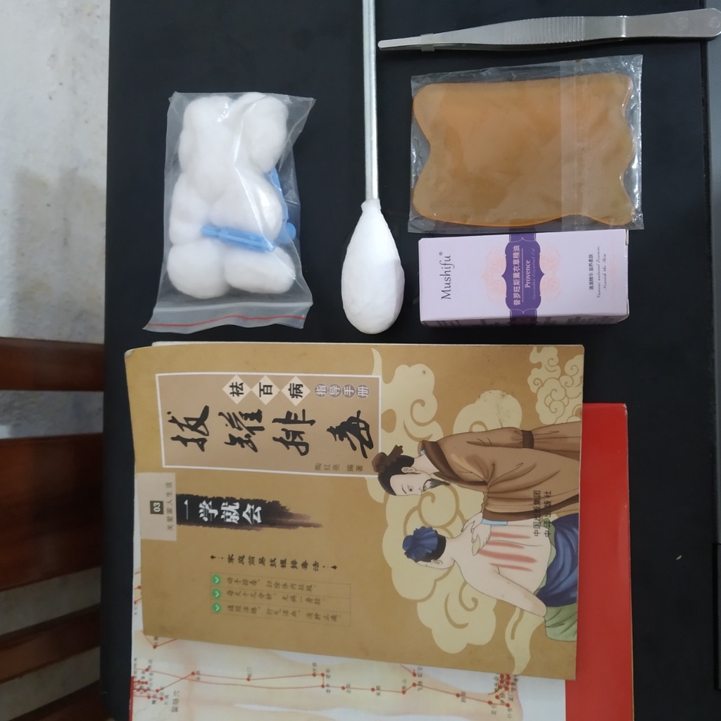 Bộ dụng cụ hơ cồn giác hơi-massager bấm huyệt