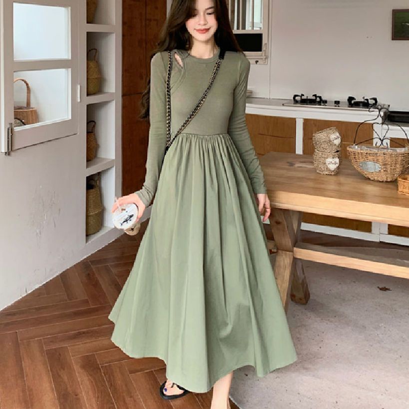 Đầm COZOKC dài tay phong cách Hàn Quốc sành điệu