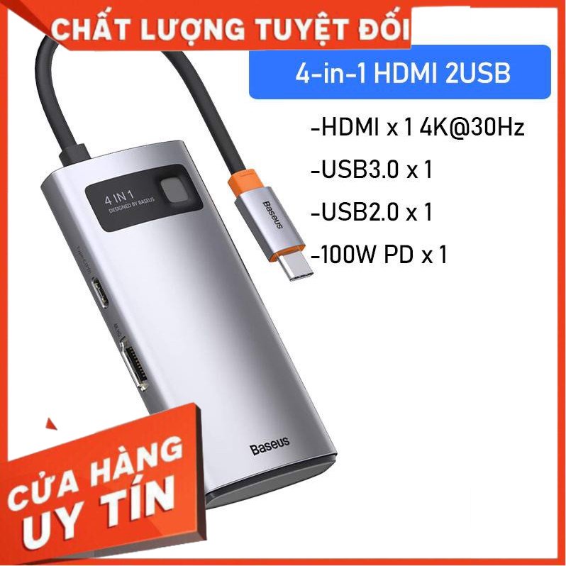 Bộ Hub mở rộng 4 in 1/5 in 1 /6 in 1/8 in 1 Baseus Metal Gleam Series LVM001 .