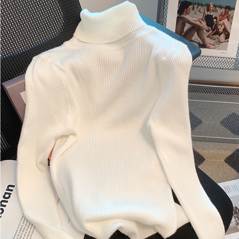 Áo Len Tay Dài Cổ Cao Thời Trang Hàn Quốc Mới